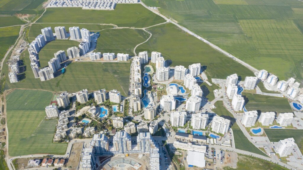 An aerial shot showcasing the vast Caesar Resort